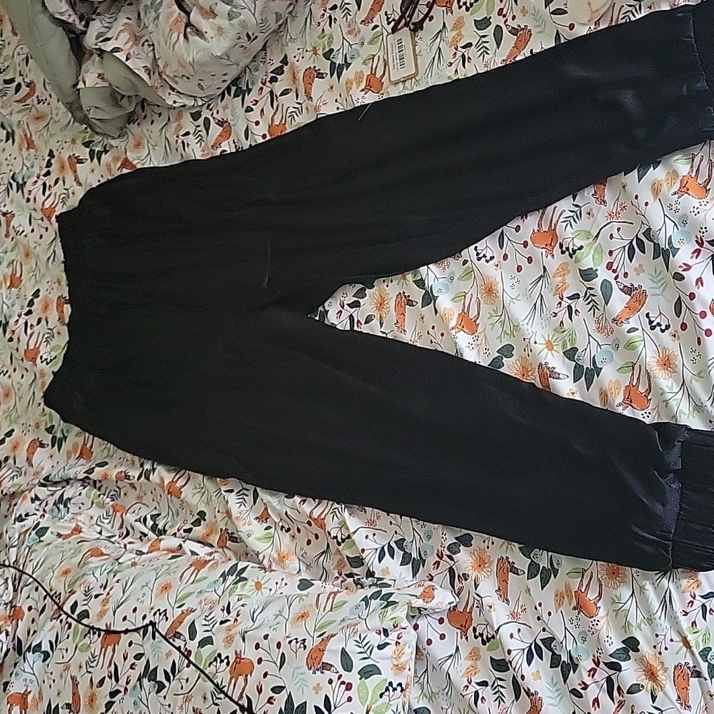Mustard Seed Black Satin Joggers Size Medium
